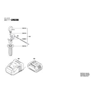 для аккумуляторного отбойного молотка Bosch GBH 18 V-LI 18 V 3611J04300, деталировка 2