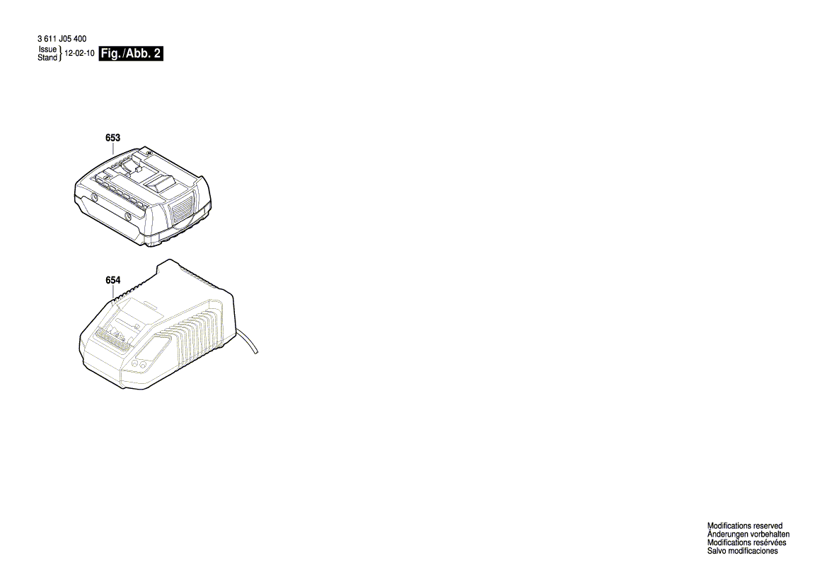 для аккумуляторного отбойного молотка Bosch GBH 18 V-LI 18 V 3611J05300, деталировка 2