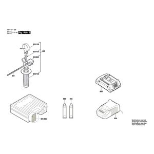 для аккумуляторного отбойного молотка Bosch GBH 180-LI 18 V 3611J11020, деталировка 2