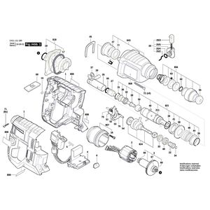 для аккумуляторного отбойного молотка Bosch GBH 18V-21 18 V 3611J11100, деталировка 1