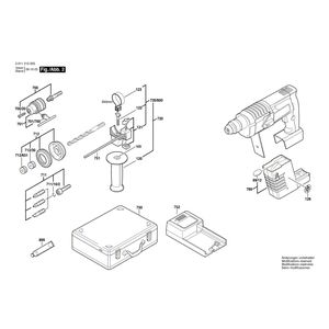 для аккумуляторного отбойного молотка Bosch GBH 24 V 24 V 0611213003, деталировка 2