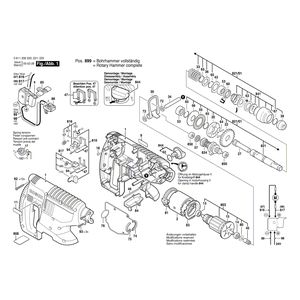 для аккумуляторного отбойного молотка Bosch GBH 24 V 24 V 0611256220, деталировка 1