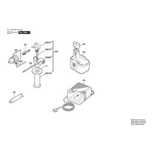 для аккумуляторного отбойного молотка Bosch GBH 24 V 24 V 0611256220, деталировка 2