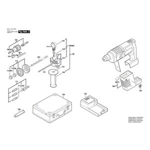 для аккумуляторного отбойного молотка Bosch GBH 24 VRE 24 V 0611213703, деталировка 2