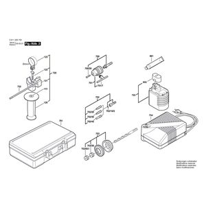 для аккумуляторного отбойного молотка Bosch GBH 24 VRE 24 V 0611225703, деталировка 2