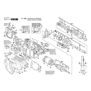 для аккумуляторного отбойного молотка Bosch GBH 24 VRE 24 V 0611260503, деталировка 1