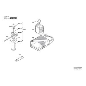 для аккумуляторного отбойного молотка Bosch GBH 24 VRE 24 V 0611260503, деталировка 2