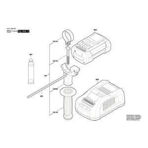 для аккумуляторного отбойного молотка Bosch GBH 36 V-LI Plus 36 V 3611J06001, деталировка 2