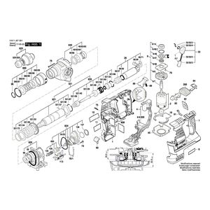 для аккумуляторного отбойного молотка Bosch GBH 36 VF-LI Plus 36 V 3611J07001, деталировка 1