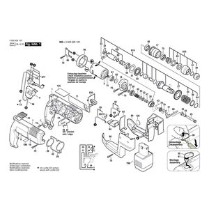 для аккумуляторного отбойного молотка Bosch PBH 12 VR 12 V 0603929103, деталировка 1