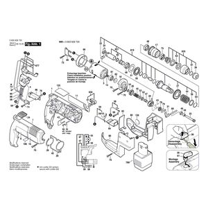 для аккумуляторного отбойного молотка Bosch PBH 12 VRE 12 V 0603929703, деталировка 1