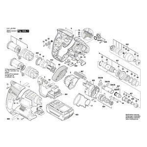 для перфоратора Bosch GBH 36 V-LI 36 V 3611J03R00, деталировка 1