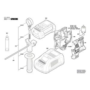 для перфоратора Bosch GBH 36 V-LI 36 V 3611J06000, деталировка 2