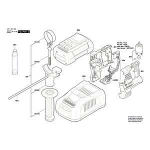 для перфоратора Bosch GBH 36 V-LI 36 V 3611J07000, деталировка 2