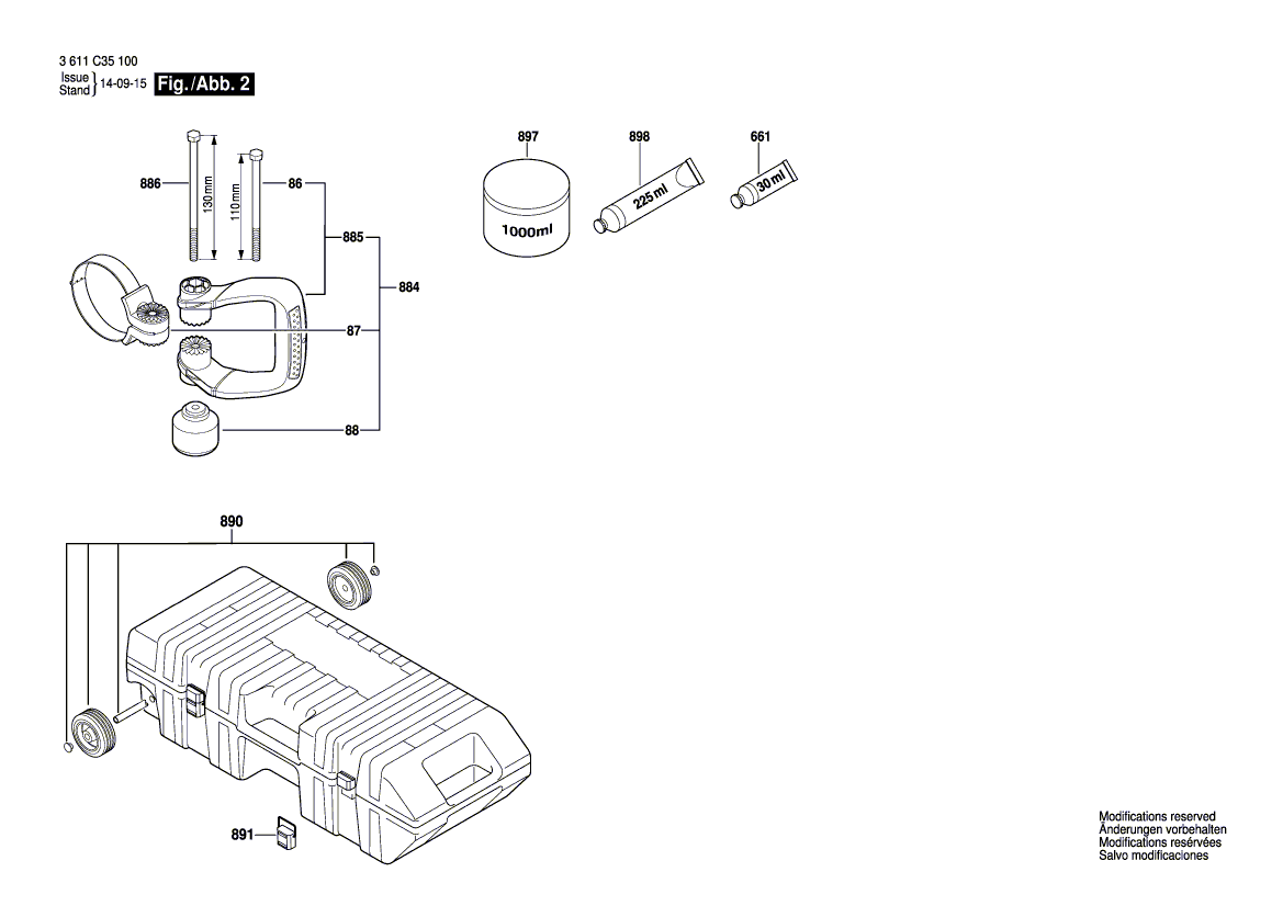 для отбойного молотка Bosch GSH 16-30 230 V 3611C35100, деталировка 2