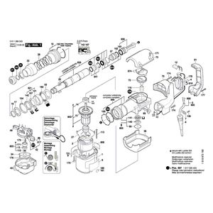 для отбойного молотка Bosch GSH 388 230 V 0611388003, деталировка 1