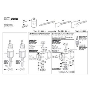 для отбойного молотка Bosch USH 27 220 V 0611304003, деталировка 2