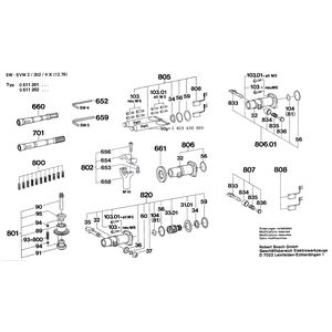 для перфоратора Bosch 220 V 0611201001, деталировка 3