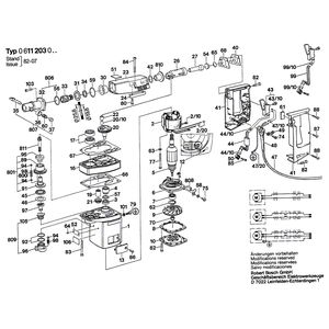 для перфоратора Bosch 220 V 0611203003, деталировка 1