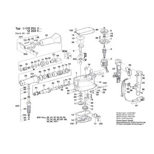 для перфоратора Bosch 250 V 0612202001, деталировка 1