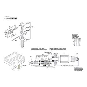 для перфоратора Bosch BH 2-26 230 V 3611BA3E01, деталировка 2