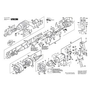 для перфоратора Bosch GAH 500 DSE 230 V 0611221503, деталировка 1