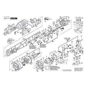 для перфоратора Bosch GAH 500 DSE 230 V 0611221603, деталировка 1