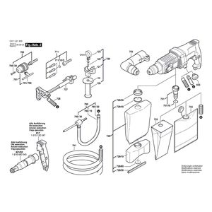 для перфоратора Bosch GAH 500 DSE 230 V 0611221603, деталировка 2