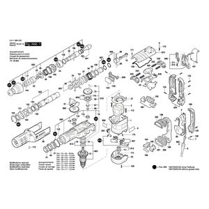 для перфоратора Bosch GBH 12-52 DV 230 V 3611B66000, деталировка 1