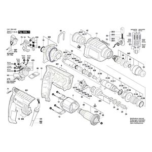 для перфоратора Bosch GBH 2-20 D 230 V 3611B5A400, деталировка 1