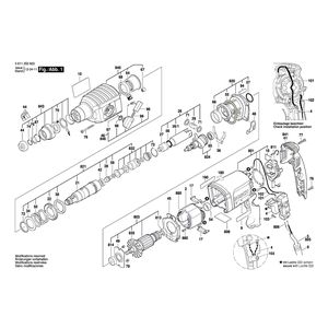 для перфоратора Bosch GBH 2-22 E 230 V 0611250603, деталировка 1