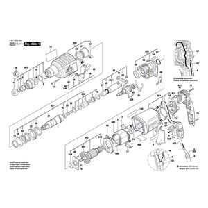 для перфоратора Bosch GBH 2-22 S 230 V 0611250003, деталировка 1