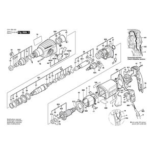 для перфоратора Bosch GBH 2-23 RE 230 V 3611B50400, деталировка 1