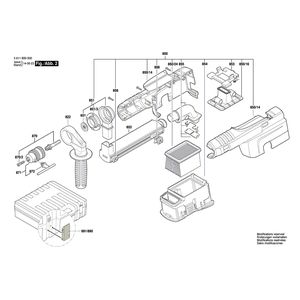 для перфоратора Bosch GBH 2-23 REA 230 V 3611B50500, деталировка 2