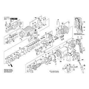 для перфоратора Bosch GBH 2-26 DE 230 V 0611253603, деталировка 1