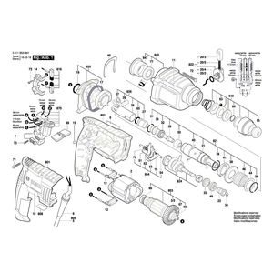 для перфоратора Bosch GBH 2000 230 V 3611B5A462, деталировка 1