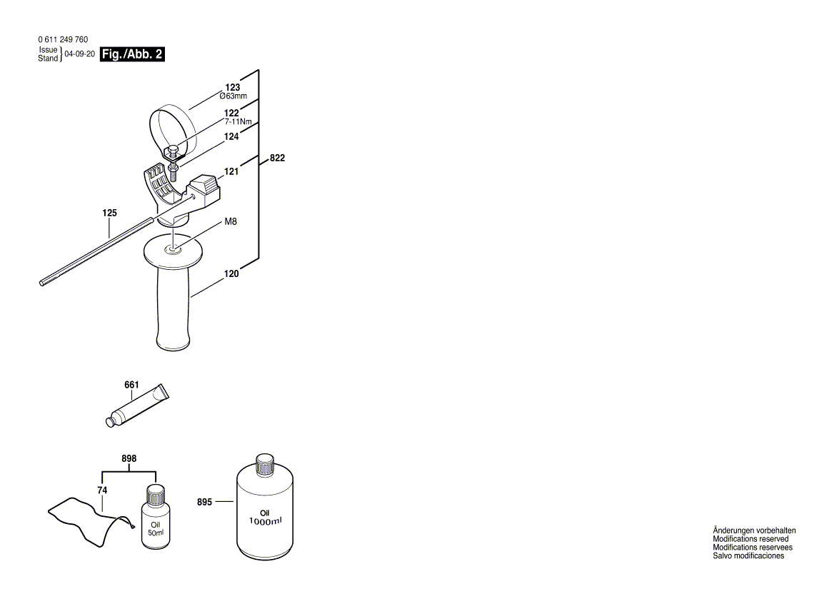 для перфоратора Bosch GBH 3-28 FE 230 V 0611249760, деталировка 2