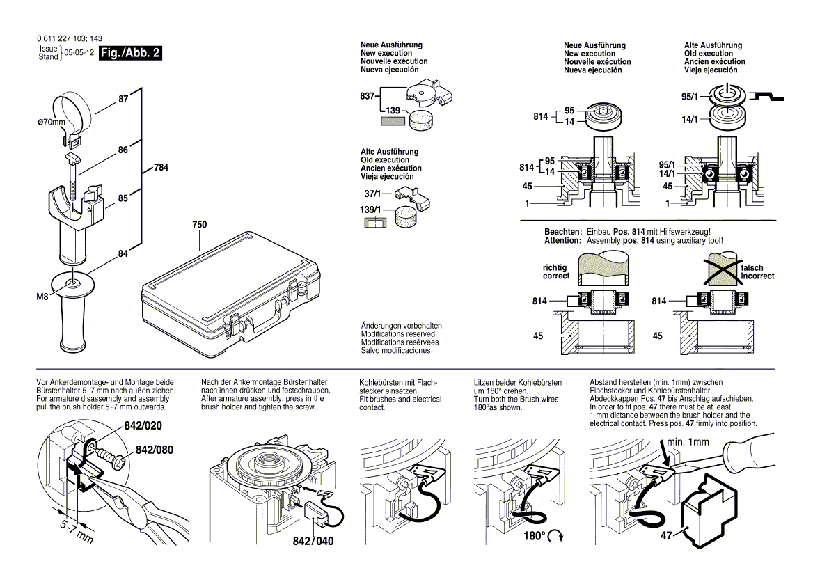 для перфоратора Bosch GBH 38 230 V 0611227103, деталировка 2