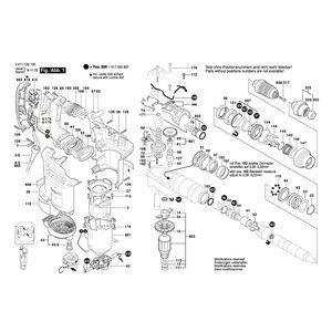 для перфоратора Bosch GBH 4-32 DFR 230 V 3611C32100, деталировка 1