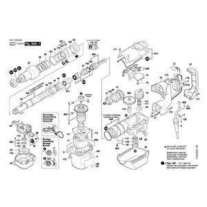 для перфоратора Bosch GBH 5-38 D 230 V 0611240003, деталировка 1