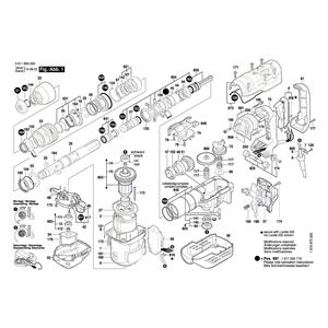 для перфоратора Bosch GBH 5-40 DCE 230 V 3611B64000, деталировка 1