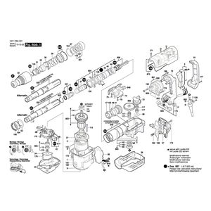 для перфоратора Bosch GBH 5-40 DCE 230 V 3611B64001, деталировка 1