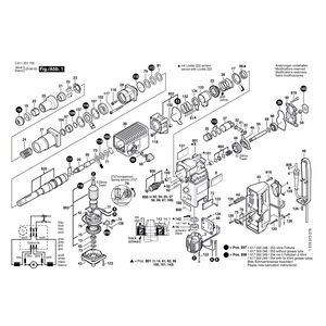 для перфоратора Bosch GBH 8 DCE 230 V 0611231703, деталировка 1