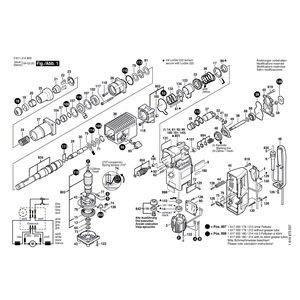 для перфоратора Bosch GBH 8/65 DCE 230 V 0611214803, деталировка 1