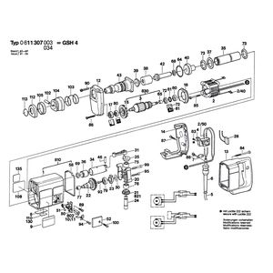 для перфоратора Bosch GSH 4 220 V 0611307003, деталировка 1