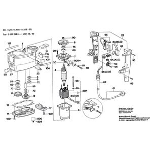 для перфоратора Bosch UBH 10/50 220 V 0611204003, деталировка 2