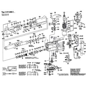 для перфоратора Bosch UBH 12/50 220 V 0611209003, деталировка 1