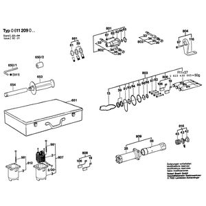 для перфоратора Bosch UBH 12/50 220 V 0611209003, деталировка 2