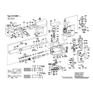 для перфоратора Bosch UBH 12/50 220 V 0611209103, деталировка 1