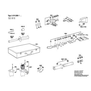 для перфоратора Bosch UBH 12/50 220 V 0611209103, деталировка 2